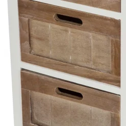 New Wohnen Shabby Nachtkommode Benet in Weiß Holz