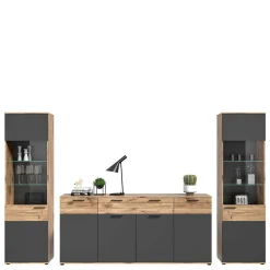 Best Wohnen Sideboard & zwei Vitrinenschränke Set - Lucios (dreiteilig)