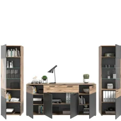 Best Wohnen Sideboard & zwei Vitrinenschränke Set - Lucios (dreiteilig)