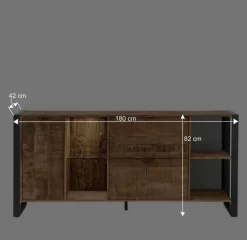 Clearance Wohnen Sideboard aus Recyclingholz Mango & Metall - Acira