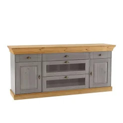 New Wohnen Sideboard Cempino in Grau Kiefer teilmassiv