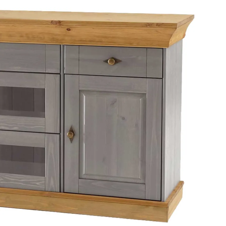 New Wohnen Sideboard Cempino in Grau Kiefer teilmassiv