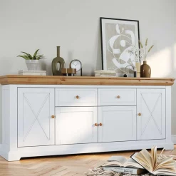 Hot Wohnen Sideboard im Landhaus Look - 200 cm breit - Saluts