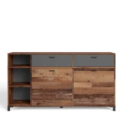 Best Wohnen Sideboard in Altholz Optik & Anthrazit - Bosco