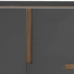 New Wohnen Sideboard in Anthrazit mit Teak - Carola