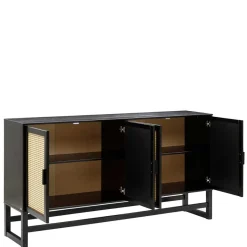 Online Wohnen Sideboard in Dunkelbraun mit Wiener Geflecht - Santiana