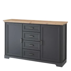 Discount Wohnen Sideboard in Dunkelgrau und Eiche - Joe