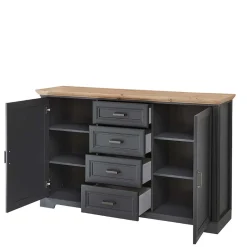 Discount Wohnen Sideboard in Dunkelgrau und Eiche - Joe