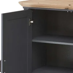 Discount Wohnen Sideboard in Dunkelgrau und Eiche - Joe