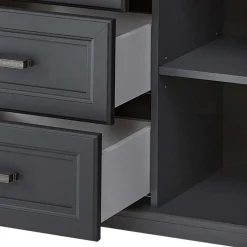 Discount Wohnen Sideboard in Dunkelgrau und Eiche - Joe