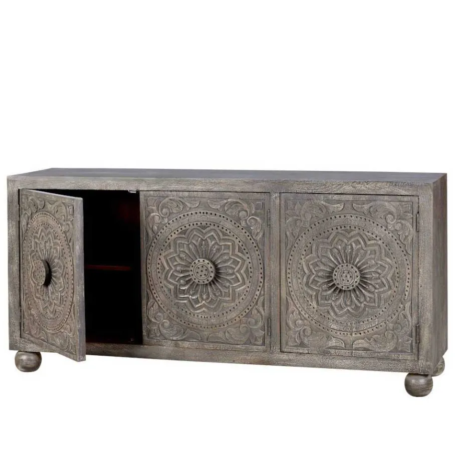 New Wohnen Sideboard in Grey Wash Mangoholz - Buama