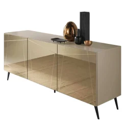 Discount Wohnen Sideboard in Taupe und Bronze Spiegelglas - Lotivera