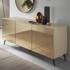 Discount Wohnen Sideboard in Taupe und Bronze Spiegelglas - Lotivera
