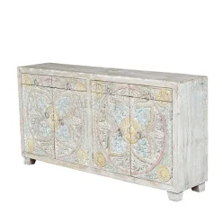 New Wohnen Sideboard in White Wash und Pastellfarben - Cranita