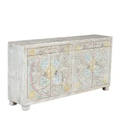 New Wohnen Sideboard in White Wash und Pastellfarben - Cranita