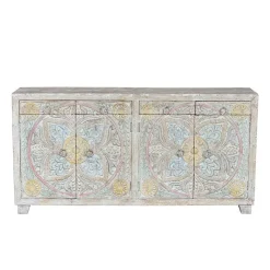New Wohnen Sideboard in White Wash und Pastellfarben - Cranita