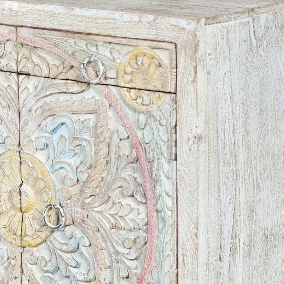 New Wohnen Sideboard in White Wash und Pastellfarben - Cranita