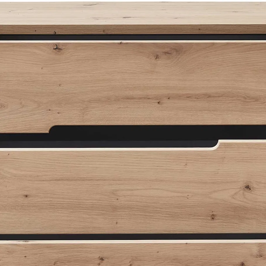 Wohnen Sideboard in Wildeiche & Dunkelgrau - Kuetra