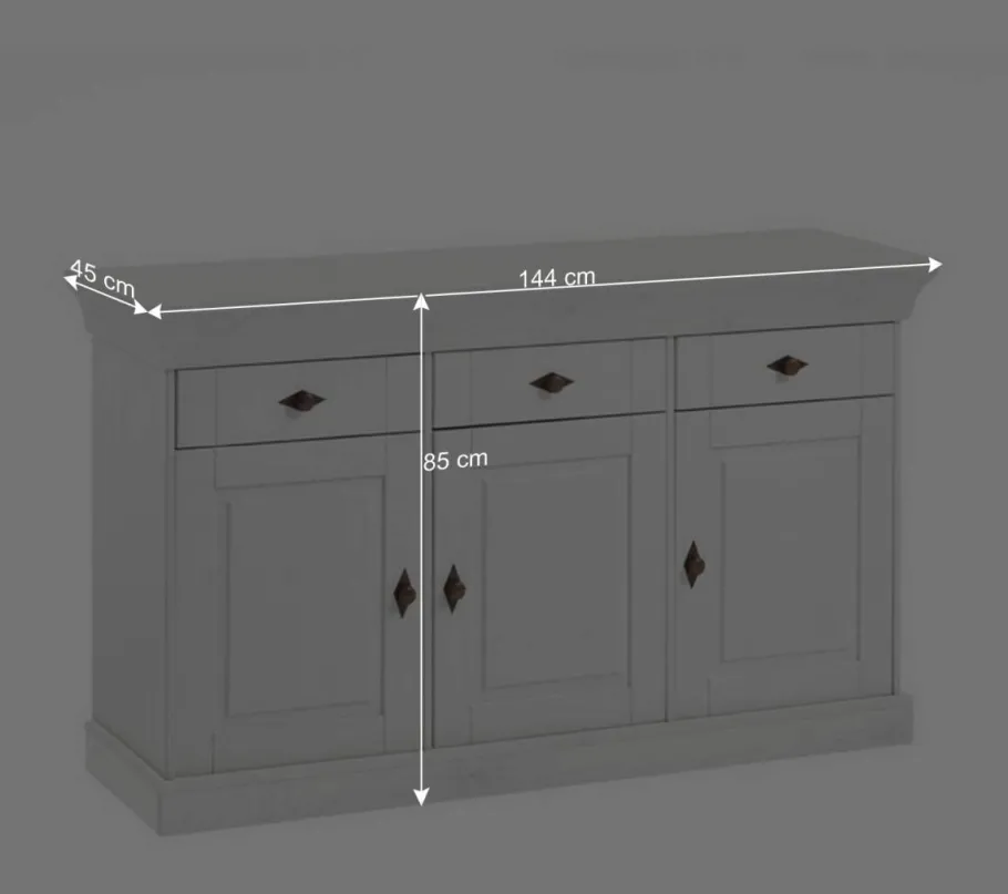 Online Wohnen Sideboard Mirandesca in Weiß Grau