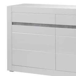 Online Wohnen Sideboard mit 3 gedämpften Türen Mextra in Weiß Hochglanz