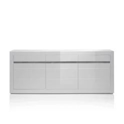 Online Wohnen Sideboard mit 3 gedämpften Türen Mextra in Weiß Hochglanz