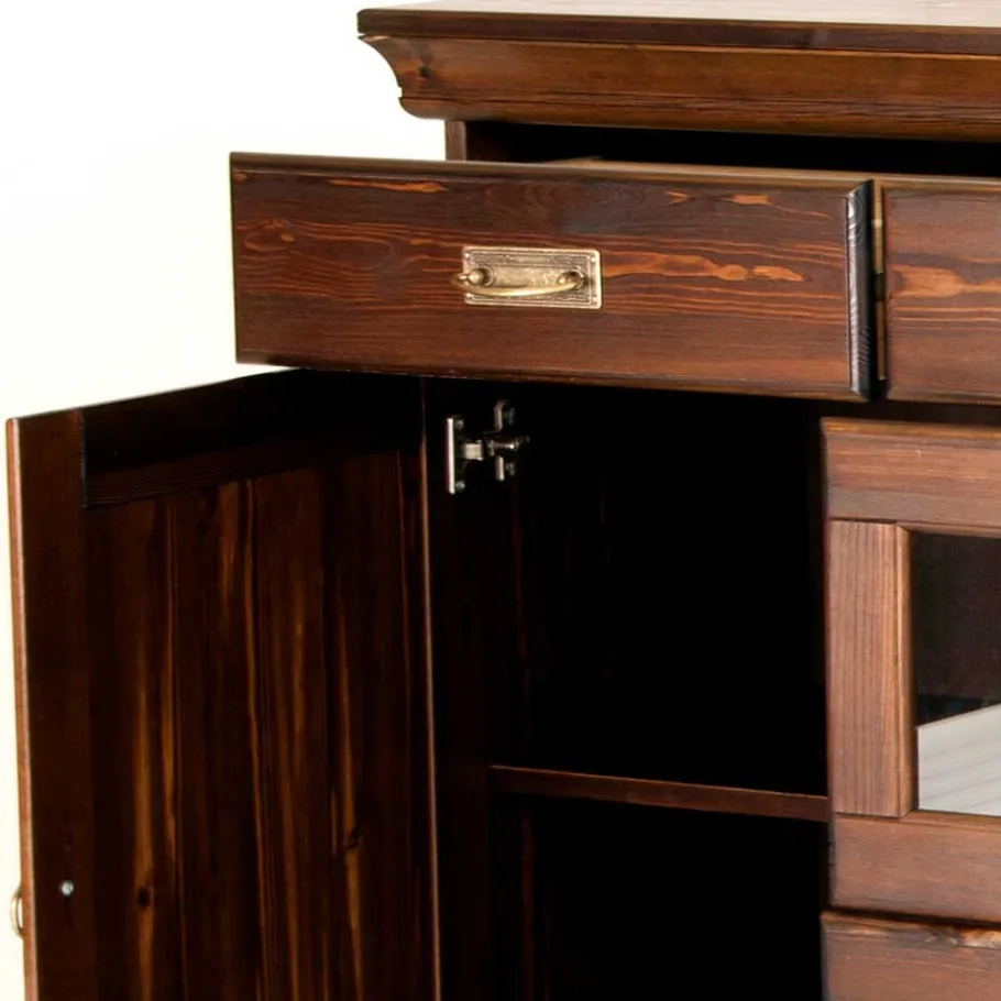 Clearance Wohnen Sideboard mit Glas im Kolonialstil - Jurcavs