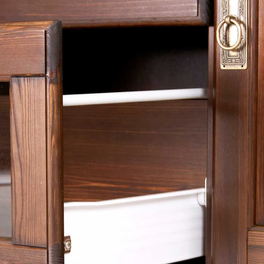 Clearance Wohnen Sideboard mit Glas im Kolonialstil - Jurcavs