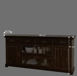 Clearance Wohnen Sideboard mit Glas im Kolonialstil - Jurcavs