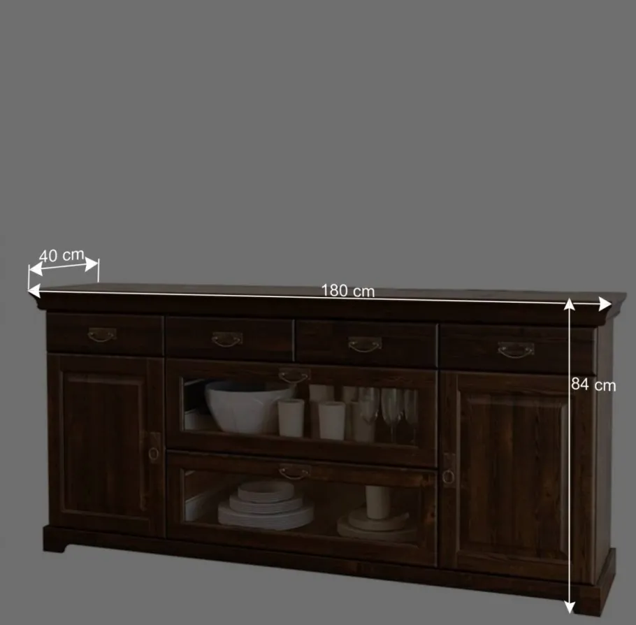 Clearance Wohnen Sideboard mit Glas im Kolonialstil - Jurcavs