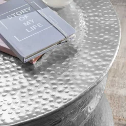 Clearance Wohnen Silberfarbener Couchtisch aus Aluminium - Lucaz