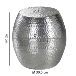 Discount Wohnen Silberner Beitisch aus Aluminium - Moyico