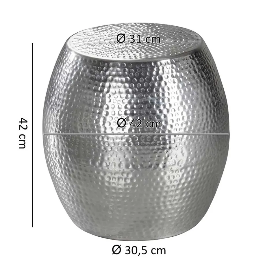 Discount Wohnen Silberner Beitisch aus Aluminium - Moyico