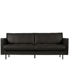 Best Wohnen 3-Sitzer Ledersofa in Schwarz - Avonita