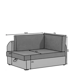 Clearance Wohnen 1-Sitzer Schlafsofa in Anthrazit und Hellgrau - Bali
