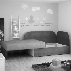 Clearance Wohnen 1-Sitzer Schlafsofa in Anthrazit und Hellgrau - Bali
