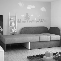 Clearance Wohnen 1-Sitzer Schlafsofa in Anthrazit und Hellgrau - Bali