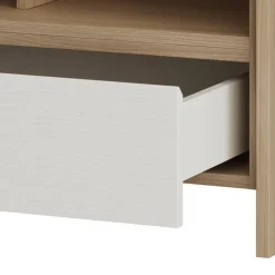 Outlet Wohnen Skandi Couchtisch in Weiß und Eiche Dekor - Ovidio
