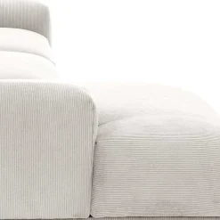 Clearance Wohnen Skandi Design Eckcouch aus Cord in Beige - Rattania