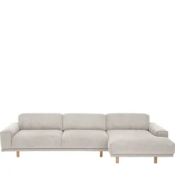 Clearance Wohnen Skandi Design Eckcouch aus Cord in Beige - Rattania