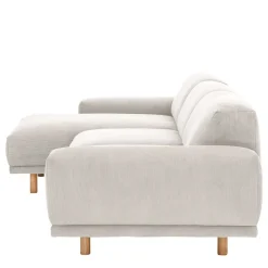 Clearance Wohnen Skandi Design Eckcouch aus Cord in Beige - Rattania