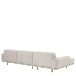Clearance Wohnen Skandi Design Eckcouch aus Cord in Beige - Rattania