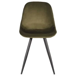 New Wohnen Skandi Design Esstischstuhl in Oliv Grün Samt - Kendo (2er Set)