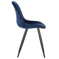 Clearance Wohnen Skandi Design Samtstuhl in Blau - Polar (2er Set)