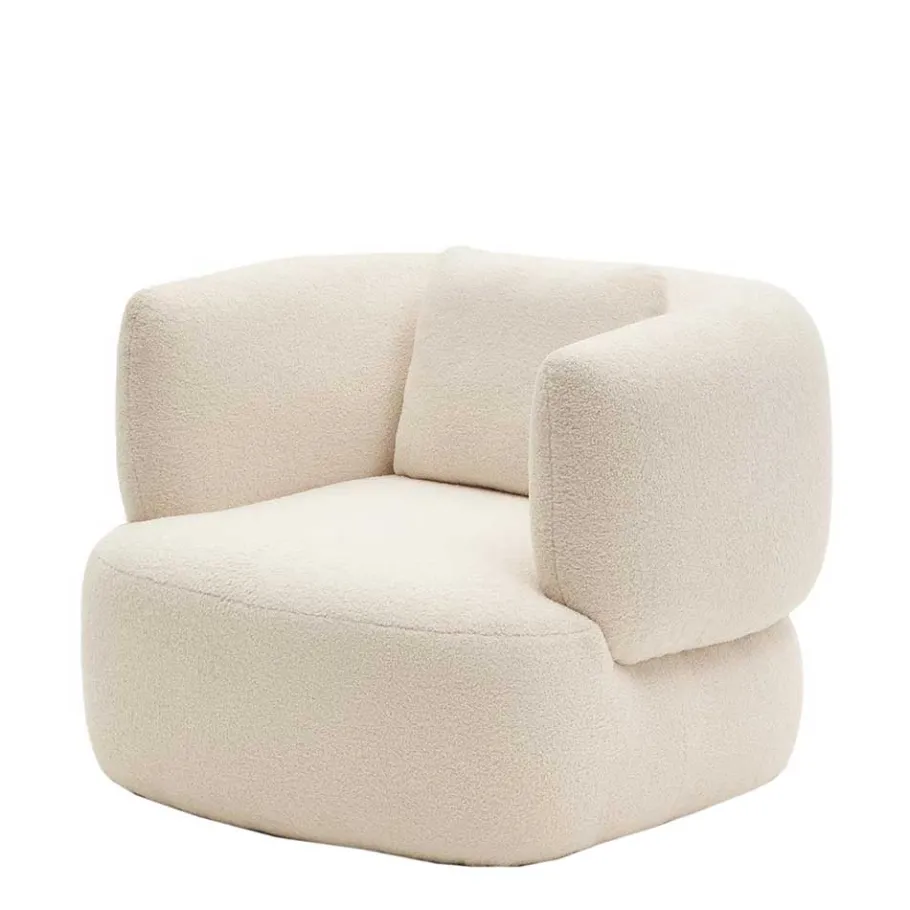 New Wohnen Skandi Designsessel in Offwhite Boucle - Limburg