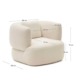 New Wohnen Skandi Designsessel in Offwhite Boucle - Limburg