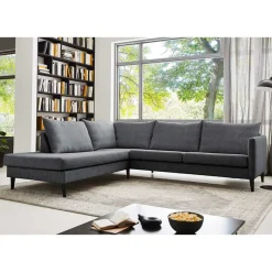 Wohnen Skandi Ecksofa in Anthrazit mit Schwarz - Soltropa
