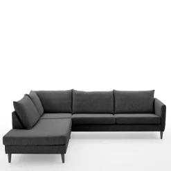 Wohnen Skandi Ecksofa in Anthrazit mit Schwarz - Soltropa