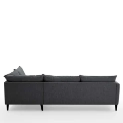 Wohnen Skandi Ecksofa in Anthrazit mit Schwarz - Soltropa