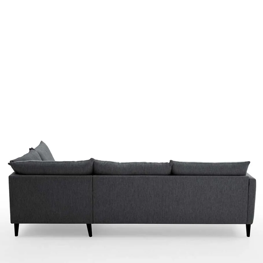 Wohnen Skandi Ecksofa in Anthrazit mit Schwarz - Soltropa