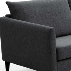 Wohnen Skandi Ecksofa in Anthrazit mit Schwarz - Soltropa